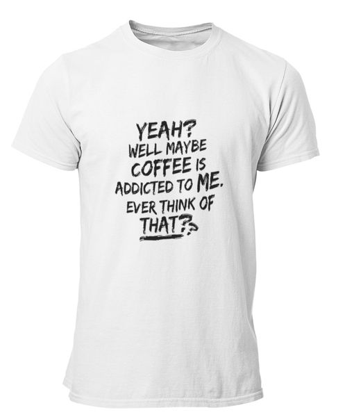 PepperSt Mens White T-Shirt - Coffee
