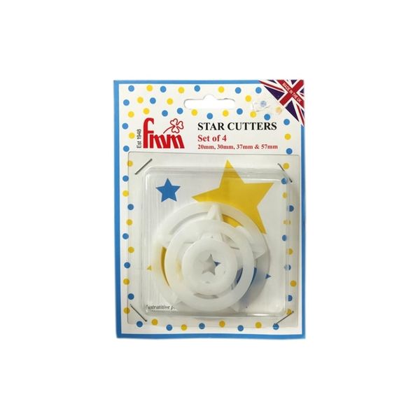 FMM Cutter Star Set of 4 Shape Cake Icing Fondant Cut Out Sugar Craft Decor