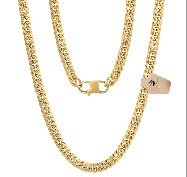 Men Curb Cuban Link Chain Necklaces 316L Stainless Steel Bracelet Hip Hop