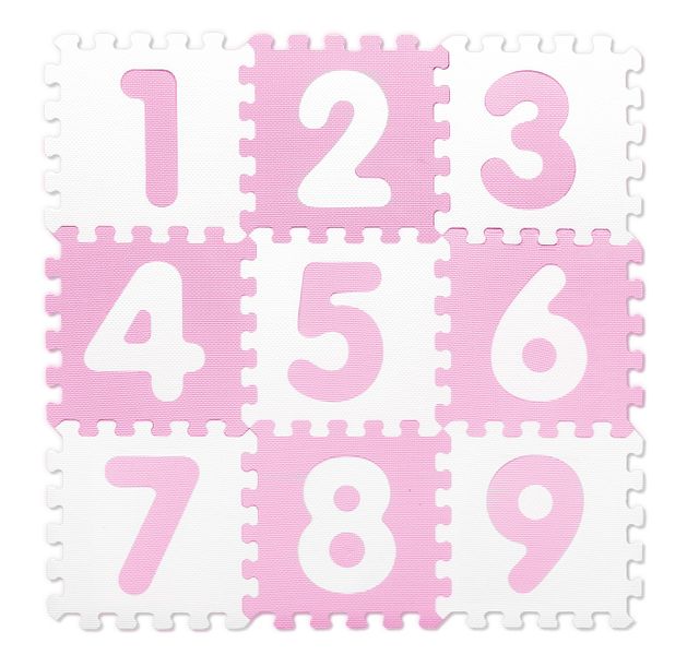 SUNTA Antibacterial EVA Foam Puzzle Numbers Baby Play mat - Pink