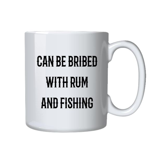 Rum and Fishing Coffee Mug - Best Funny Novelty Cup - Ideal Dad Gift Idea