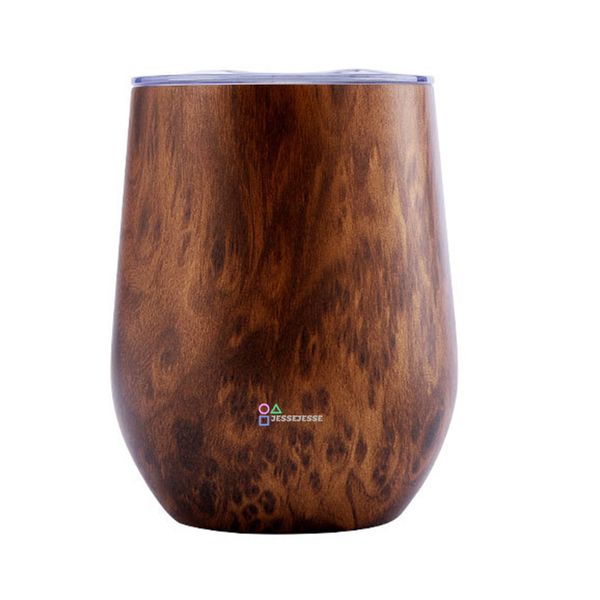 JESSEJESSE Stainless Steel Coffee Eggshell Thermos Cup &amp; Lid Tumbler 360ml