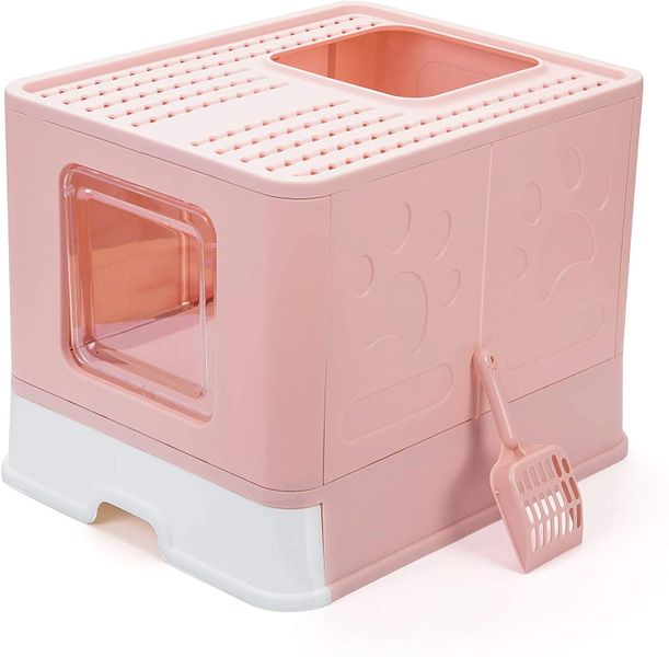 BD - Foldable Cat Litter Box With Lid Easy to Scoop &amp; Anti-Splashing+ Scoop