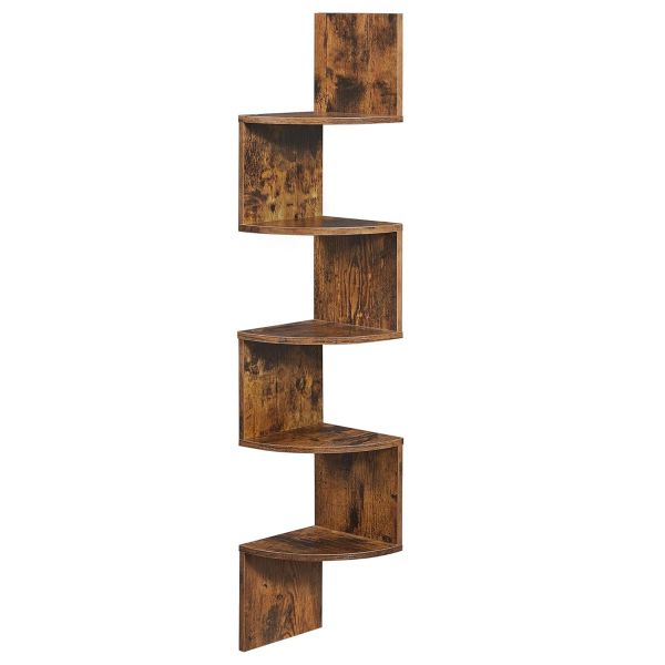 Floating Corner Shelves 5-Tier 123cm Long Wall Mounted Book Display Shelf