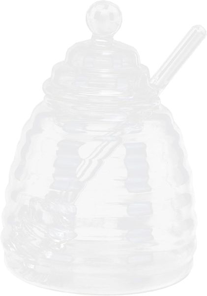Glass Honey Jar Lid Stirring Bars Kitchen Food Storage
