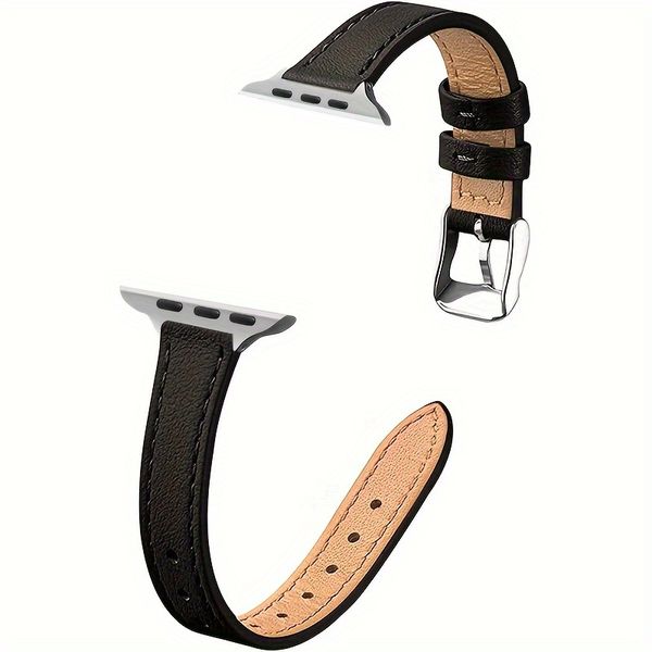 Timeless Slim leather Watch Band Compatible with Apple- 42/44/46/49mm