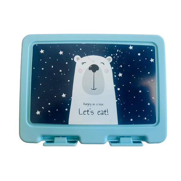 Kids School Lunch Box (2 Compartments) with Spoon/Fork (2 Piece)