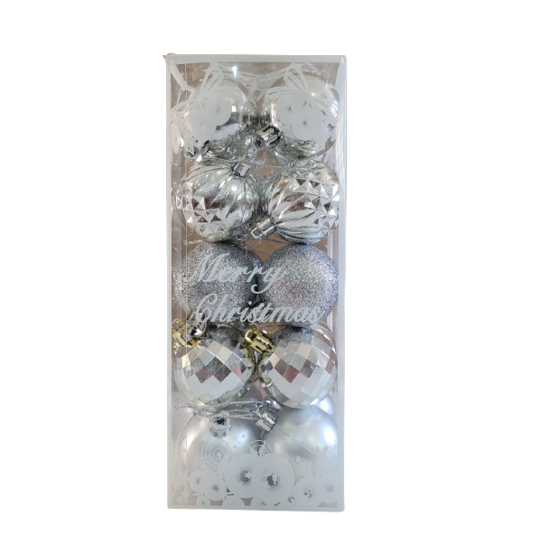 20 Piece Silver Christmas Tree Decorations