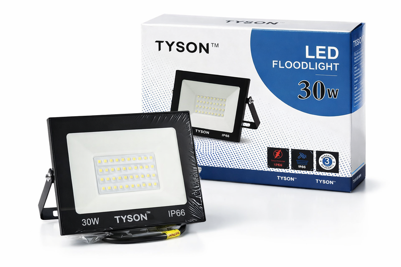 Tyson 30W LED Floodlight - IP66 Waterproof Outdoor Light - 3 Year Warranty
