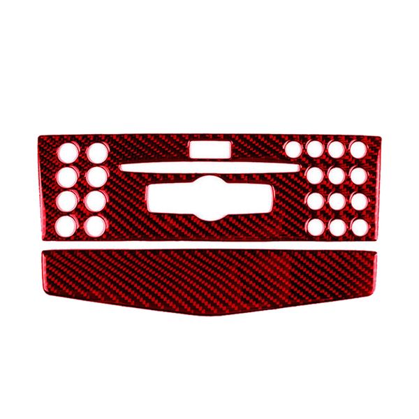 Red Carbon Fiber Console CD Panel Trim for - C Class W204
