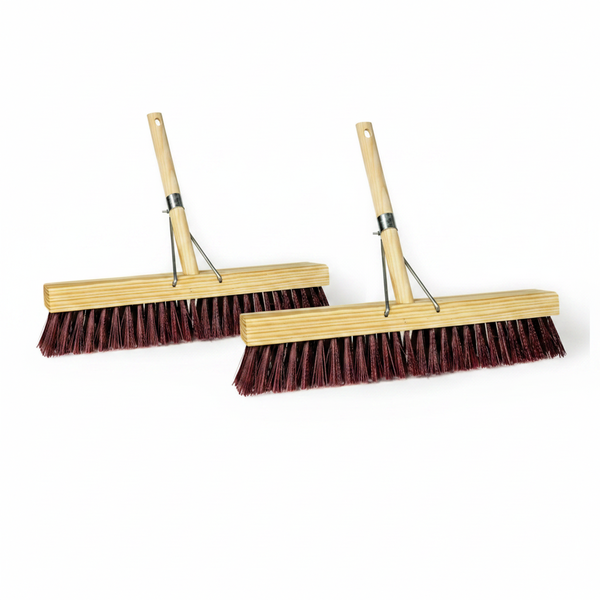 Heavy-Duty 18 Inch Push Broom with Firm Bristles - 2 Pack