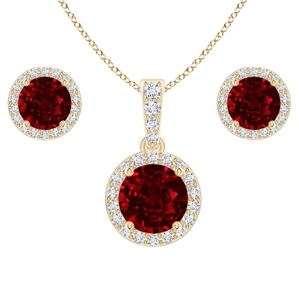 Stella Luna Nicki Jewellery Set- Swarovski Ruby Crystal Rose