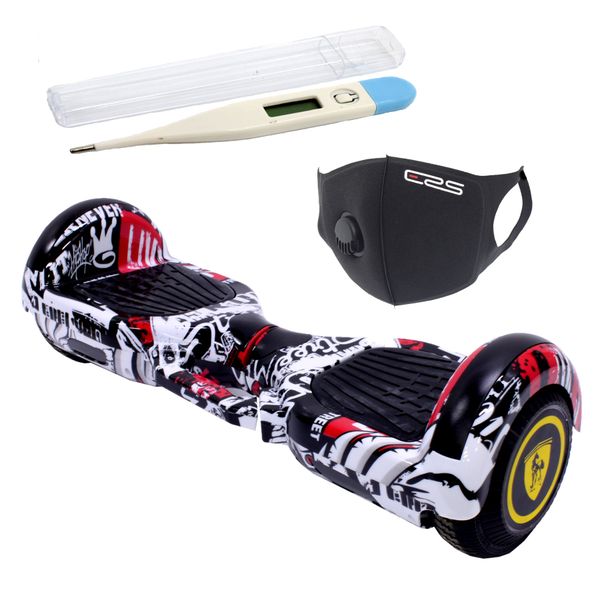 Self Balance Scooter 6.5" Hoverboard-LED-Bluetooth-ERS Mask-Black Graffiti