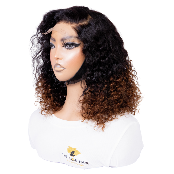 14 Inch Rose Curl Double Drawn Wig (4x4) With Colour