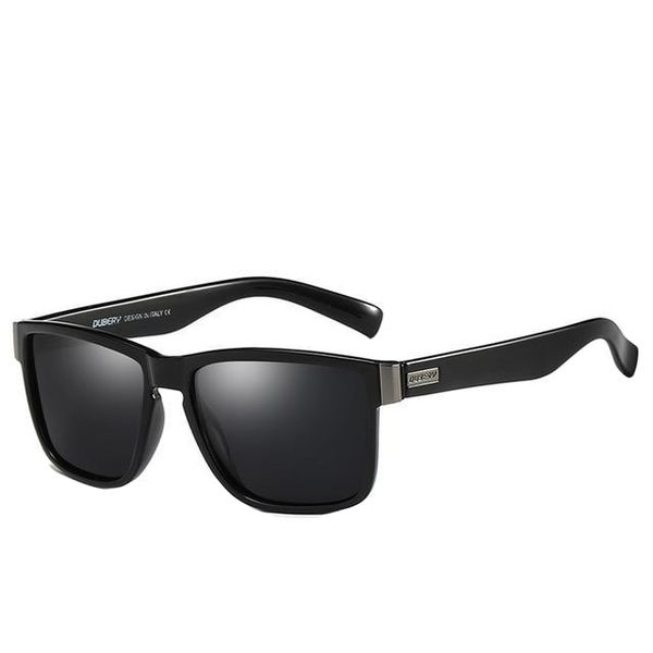 Dubery Quality Men's Polarized Sunglasses - Bright Black / Black