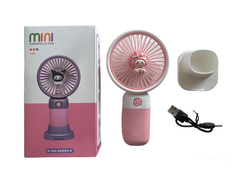 Indoor &amp; Outdoor Touch Controlled Powered Hand Fan - White, Pink