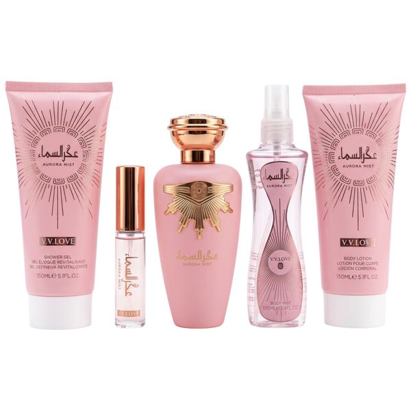 5 Pieces Premium Luxury Gift Set V.V.LOVE Aurora Mist Eau de Parfum 100ml