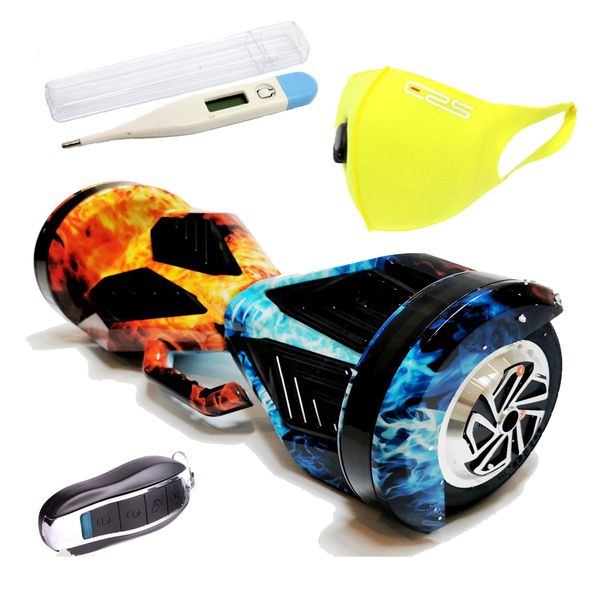 Self Balance Scooter8" Hoverboard-LED-Bluetooth-Remote-Thermometer-Fire&amp;Ice