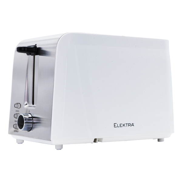 Elektra 2 Slice Toaster with Defrost Reheat and Cancel Functions White