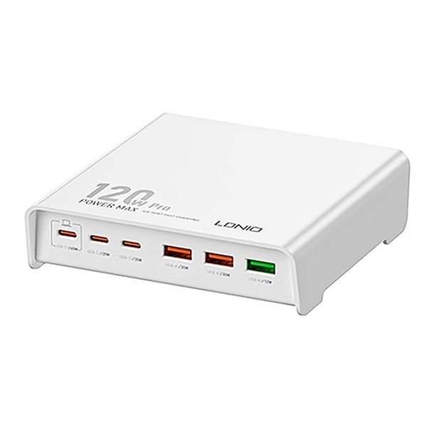 Fast Charger 120W 6-Port Desktop Charger-3USB+3USB-C Charging Station LDNIO