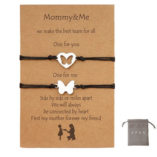 Apex Mothers Day Butterfly Necklace Card with Grey Pouch