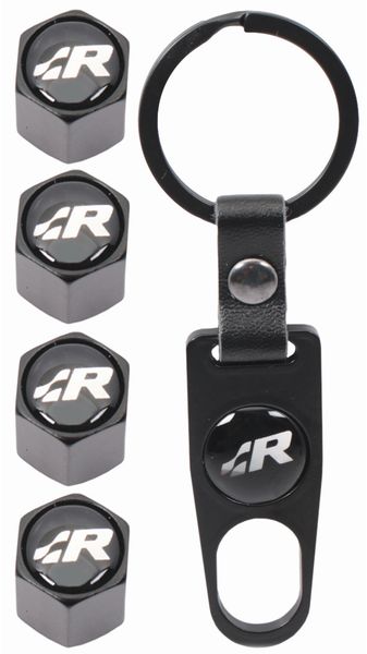 R Line Valve Cap Set with Key Ring Racing