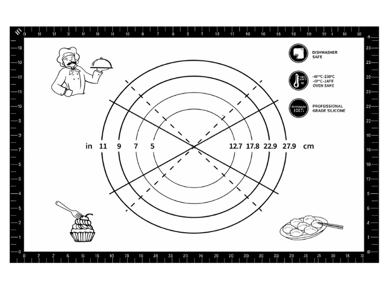 Silicone Baking Mat for Dough Kneading and Pastry Preparation