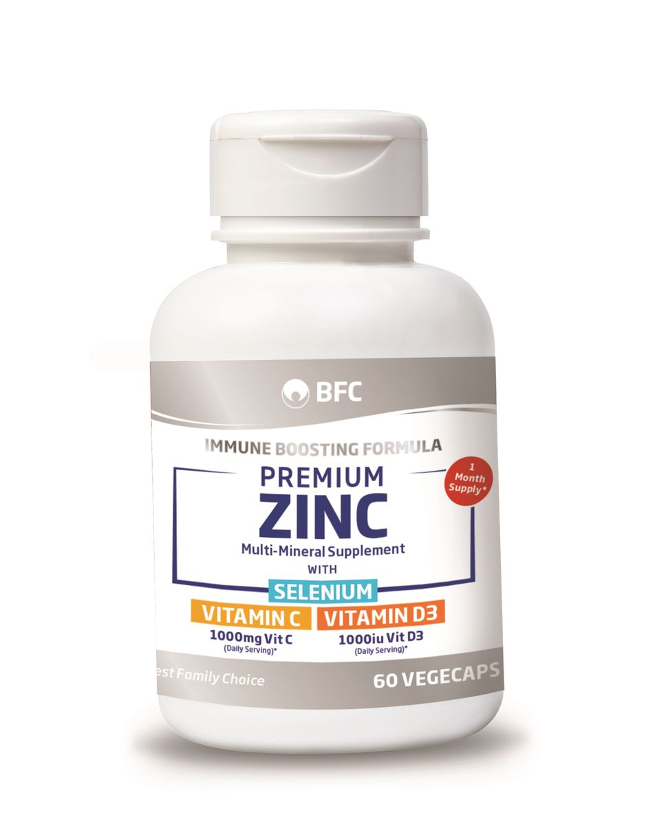 Premium Zinc with Selenium, Vitamin C & Vitamin D3 Adults 60s Vegecaps Buy Online in South