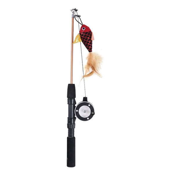 Cats Interactive Telescopic Fishing Rod Feather Toy