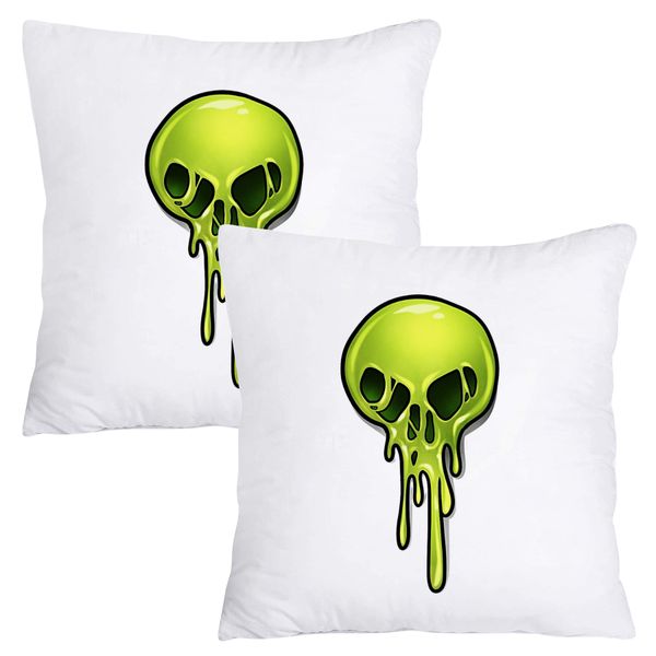 Scatter Cushion Cover Set - Alien Dripping Skull