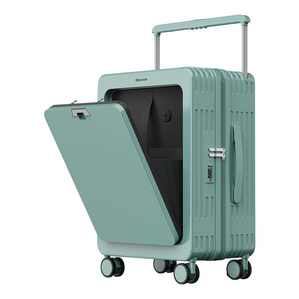 iDemoo AIRBORNE 20 Inch EXECUTIVE AVIATOR Luggage Suitcase - OLIVE GREEN