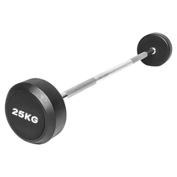 i-Fitness Rubber Fixed Barbell - 25kg
