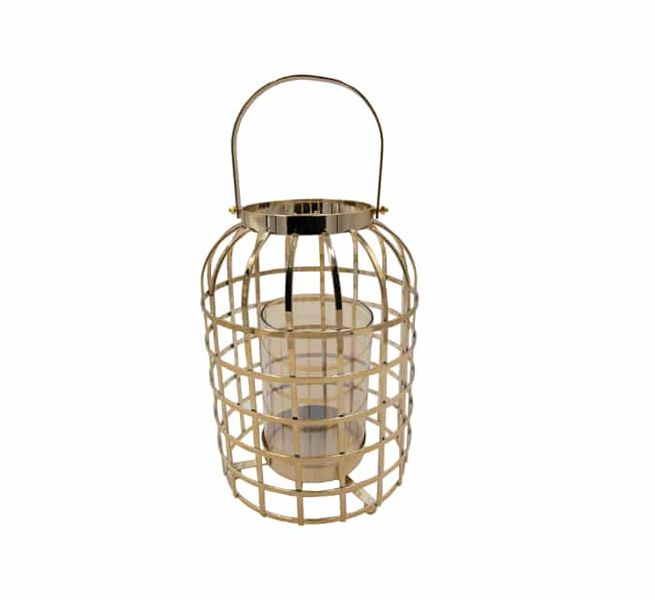 Metal Birdcage Candle Stand 19x26cm