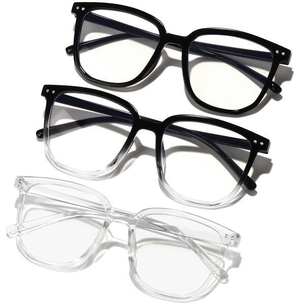 3-Pack Blue Light Blocking Glasses (Non-Prescription)-Fits All Face Shapes