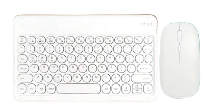 Wireless Round Key Mini Keyboard and Mouse Combo - Bluetooth