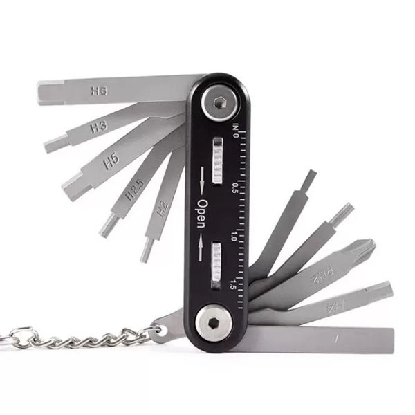 Portable Bike Tool Kit, Foldable Stainless Steel Multi-Function Repair Gear