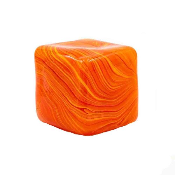 3PCS 5.5cm Orange Swirled Square Maltose Stress-Relief Toy (Boxed)