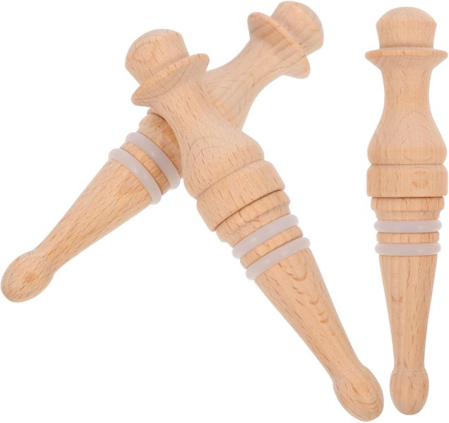 Wooden Stoppers 3pcs Set Tapered Cork Bottle Plugs Wine Corks