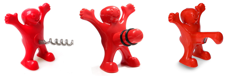 Happy Man Corkscrew - Bottle Opener, &amp; Wine Stopper Set