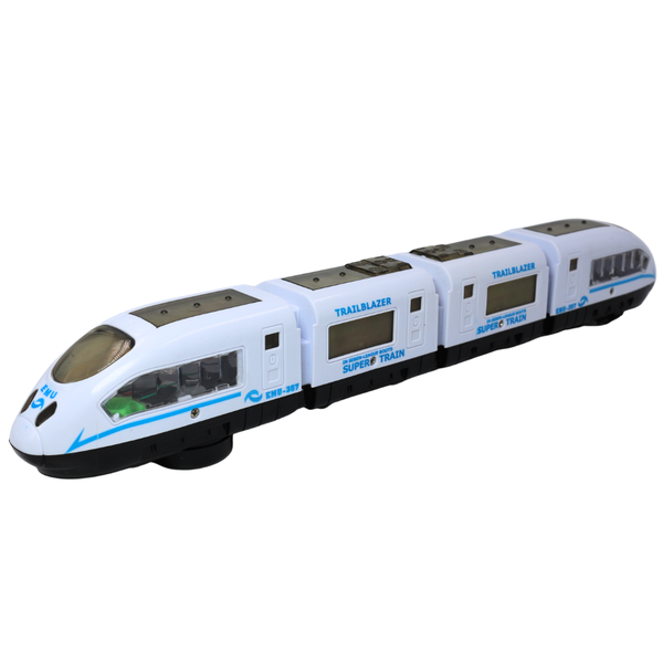 White Super Train Toy with Light and Music for Kids