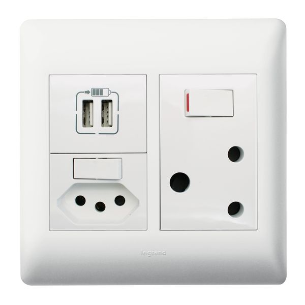 Legrand - Ysalis - Old RSA + new RSA + USB TYPE A x 2 Socket 4x4