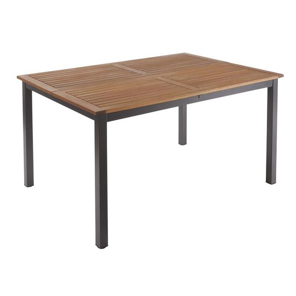 Naterial Oris Aluminium &amp; Eucalyptus Patio Table Extendable