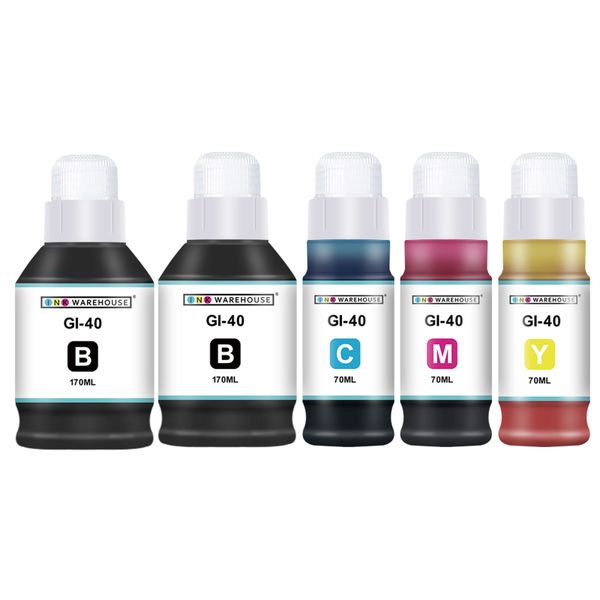 Canon Gi-40/40 Compatible Ink Bottle Multipack + 1 x Gi-40 Black