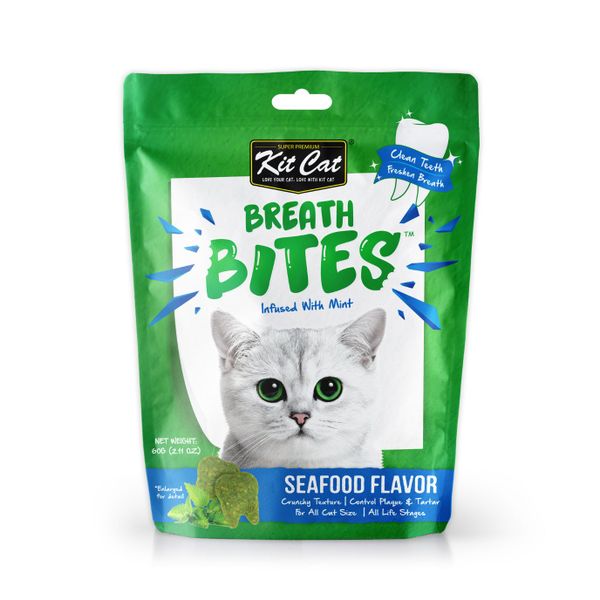Kit Cat BreathBites Seafood Flavour Cat Treats 60g Single Pack