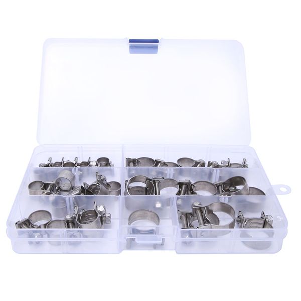 30-Piece 6-18mm Stainless Steel Hose Clamp Kit