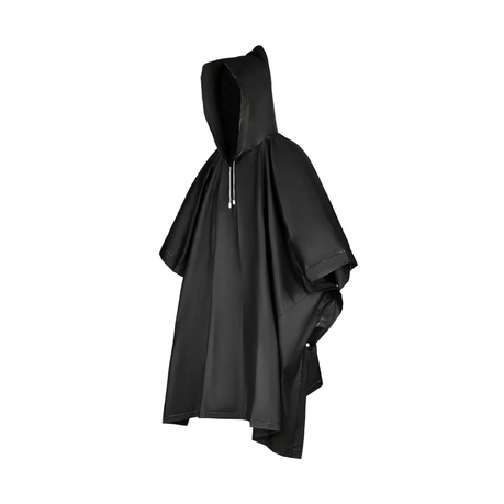 Lightweight WIndproof EVA Rain Poncho - Black Image