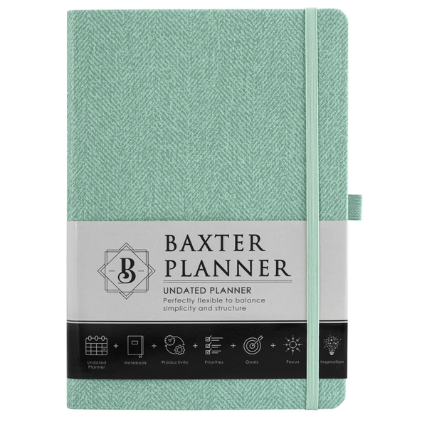 Baxter- Undated Planner Lux Leather- Green