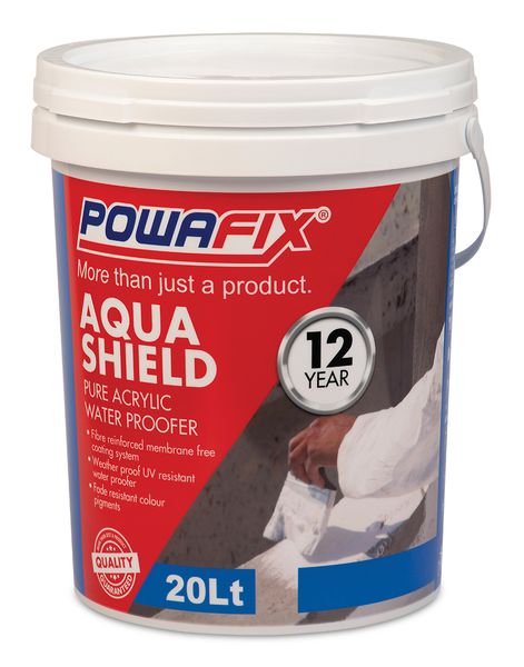 Powafix Aquashield 20 L White Fibre reinforced Pure Acrylic waterproofer