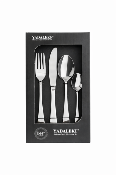 24-Piece Stainless Steel Cutlery Set - Elegant Silverware for Modern Dining
