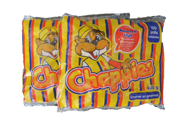Chappies Assorted Fruit Flavoured Bubblegum (2 x 100's)
